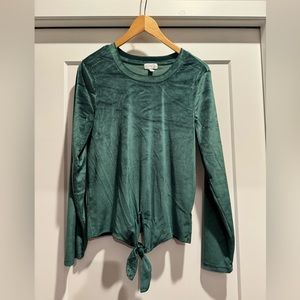 Green velvet top